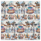 Western Rodeo Young Cowboy Calf Roping Stoff (Muster)