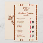 Western Romance Bridge oder Groom Duwer Game (Vorne/Hinten)