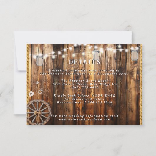 Western Rope Wagon Wheel Mason Jar Leuchten Detail (Vorderseite)