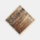 Western Rope Wagon Wheel Mason Jar Lights Serviette (Ecke)