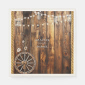 Western Rope Wagon Wheel Mason Jar Lights Serviette (Vorderseite)