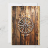 Western Rope Wagon Wheel Mason Jar String Lights Einladung (Rückseite)