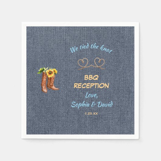 Western Rope Wir tippten den Empfang der Knotenpun Serviette (Vorderseite)