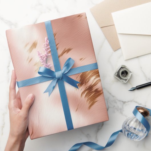 Western Rosa Imitat Weichtes Brautparty Geschenkpapier (Schenken)