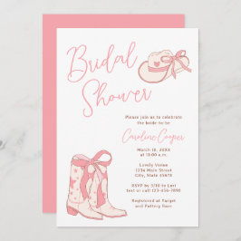 Western Rosa Rodeo Stiefel mit Bows Brautparty Einladung