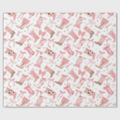 Western Rosa Rodeo Stiefel mit Bows Brautparty Geschenkpapier (Flach)