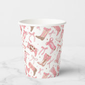 Western Rosa Rodeo Stiefel mit Bows Brautparty Pappbecher (Vorderseite)