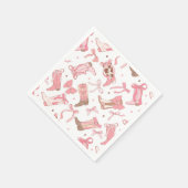 Western Rosa Rodeo Stiefel mit Bows Brautparty Serviette (Ecke)