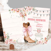 Western Rosa Stiefel und Bow Brautparty Einladung