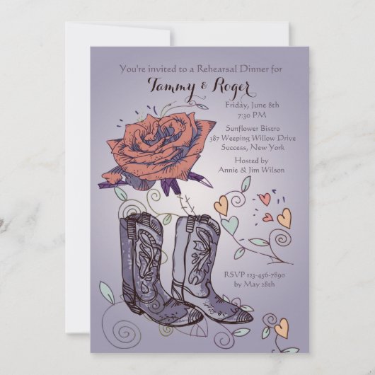 Western Rose Einladung (Vorderseite)