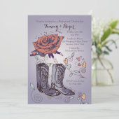 Western Rose Einladung (Stehend Vorderseite)