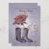 Western Rose Einladung (Vorne/Hinten)