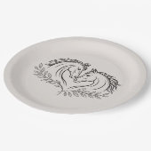 Western Rossa Rustikale Hochzeit Pappteller (Schrägansicht)