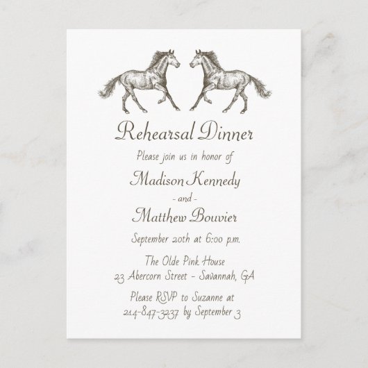 Western Rossbraun Probe Abendessen Postkarte (Vorderseite)