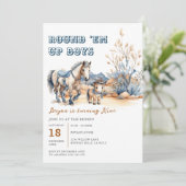 Western Round 'Em Up Boys Cowboy Geburtstagsparty Einladung (Stehend Vorderseite)