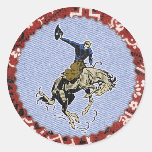 Western Round Up Buckin Cowboy Sticker (Vorderseite)