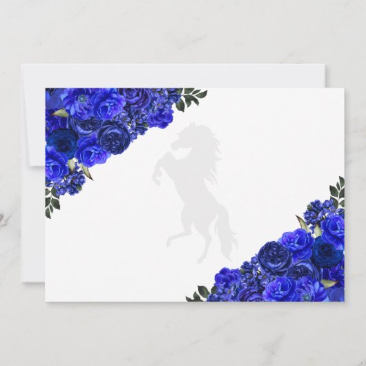 Western Royal Blue Quinceñera Save the Date Einladung (Rückseite)