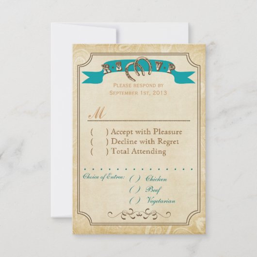 Western-RSVP-Karten RSVP Karte (Vorderseite)