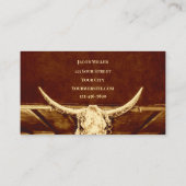 Western Rust Brown Rustic Bull Cow Skull Stall Visitenkarte (Rückseite)