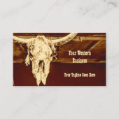 Western Rust Brown Rustic Bull Cow Skull Stall Visitenkarte (Vorderseite)