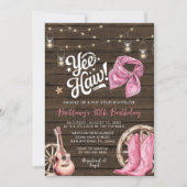 Western Rustic 30., 40. Cowgirl Geburtstag Einladung (Vorderseite)