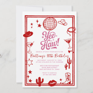 Western Rustic 30., 40. Cowgirl Geburtstag Einladung
