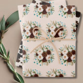 Western Rustic Boho Wildblume Türkis Stones Geschenkpapier Set