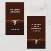 Western Rustic Bull Skull Brown Country Rodeo Visitenkarte (Vorne/Hinten)