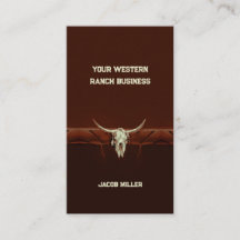 Western Rustic Bull Skull Brown Country Rodeo