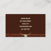 Western Rustic Bull Skull Brown Country Rodeo Visitenkarte (Rückseite)