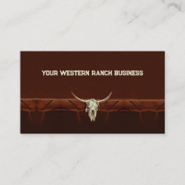 Western Rustic Bull Skull Brown Country Rodeo Visitenkarte