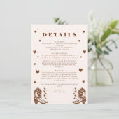 Western Rustic Casual Wedding Country Details Begleitkarte (Stehend Vorderseite)