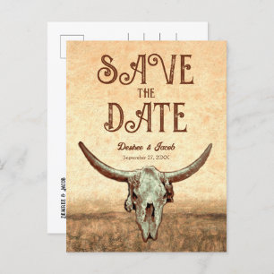Western Rustic Country Rodeo Save the Date Ankündigungspostkarte