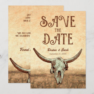 Western Rustic Country Rodeo Save The Date auf Deu Einladung