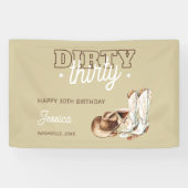 Western Rustic Dirty Thirty 30th Birthday Party Banner (Horizontal)