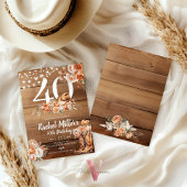 Western Rustic Dried Flower Hat Boots Birthday Einladung