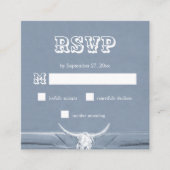 Western Rustic Dusty Blue White Bull Skull UAWG Begleitkarte (Vorderseite)