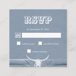 Western Rustic Dusty Blue White Bull Skull UAWG Begleitkarte