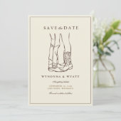 Western Rustic Modern Foto Save the Date  (Stehend Vorderseite)