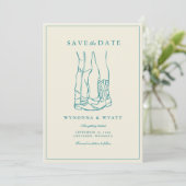 Western Rustic Modern Photo Save the Date (Stehend Vorderseite)