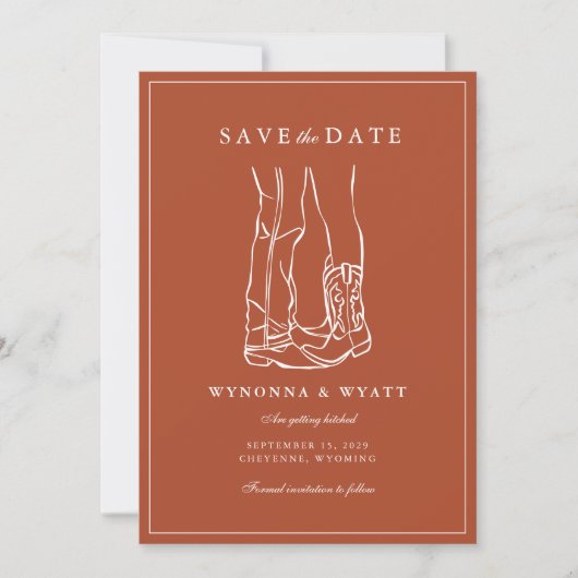 Western Rustic Modern Photo Save the Date (Vorderseite)