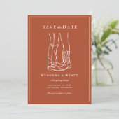 Western Rustic Modern Photo Save the Date (Stehend Vorderseite)