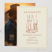 Western Rustic Moderne Foto Save the Date  (Vorne/Hinten)