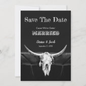 Western Rustic Schwarz-Weiß Save The Date (Vorderseite)