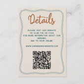 Western Rustic Wedding Details Website QR Code Begleitkarte (Vorderseite)