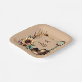 Western Rustic Wedding Mr & Mrs. 7 Inch Square Pappteller (Gewinkelt)