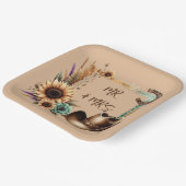 Western Rustic Wedding Mr. & Mrs. 9 Inch Square Pappteller (Gewinkelt)