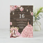 Western Rustic Western Sweet 16 Einladung (Stehend Vorderseite)