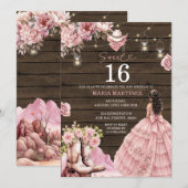 Western Rustic Western Sweet 16 Einladung (Vorne/Hinten)