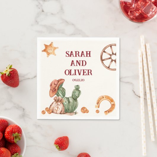 Western rustikal braun Hochzeit Serviette (Beispiel)